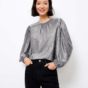 LOFT Silver Shimmer Blouse